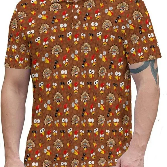 Funny Polos for Men Funny Print Short Sleeve Shirts Quick Dry Polo Shirts Hawaii